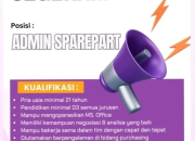 Lowongan Admin Sparepart CV. Athar Sukses Abadi Subang (Juli 2025)