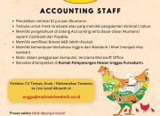 Lowongan Kerja Accounting Staff di Malindo Penempatan Purwakarta