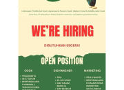 Lowongan Kerja Nasi Tempong Karawang (Cook, Dishwasher, Marketing)