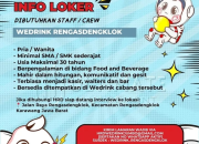 Lowongan Pekerjaan Wedrink Rengasdengklok Staf/Crew di Industri F&B Karawang