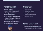 Lowongan Kerja Supervisor/ Pelaksana Proyek Konstruksi Penempatan Purwakarta