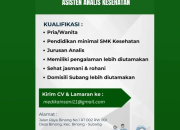 Lowongan Kerja Asisten Analis Kesehatan di Klinik Pratama Rawat Inap Medika Insani, Subang