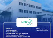 Lowongan Kerja Operator Produksi PT Kao Indonesia di Karawang: Peluang Karir Lulusan SMA/SMK Terbaru 2025