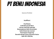 Lowongan Kerja Operator Produksi PT BENLI INDONESIA di Tangerang dengan Gaji Harian