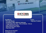Lowongan Kerja Operator Produksi PT KYOWA INDONESIA di Cikarang Terbaru