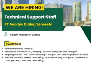 Lowongan Kerja Technical Support Staff di PT Ayodya Dialog Semesta, Subang