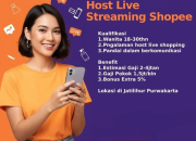 Loker Host Live Streaming Shopee Hostar (Wanita 18-30 Tahun) – Gaji Pokok 1,5 Juta + Bonus 5%!