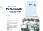 Loker Ahli Mekanik / Senior Mekanik (Knitting) PT. Hwa Lin Purwakarta