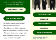 Walk-in Interview OPPO Karawang (Promoter) – Kamis, 4 September 2025