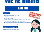 Lowongan Kerja Ahli Gizi 2025 di Badan Gizi Nasional – Penempatan Purwakarta, Gratis Tanpa Biaya!