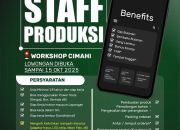 Lowongan Kerja Staff Produksi Workshop LASER PRESISI di Cimahi Utara Terbaru 2025