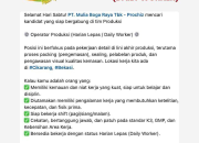 Lowongan Kerja PT Mulia Boga Raya Tbk (Prochiz) Cikarang 2025 – Operator Produksi Harian Lepas