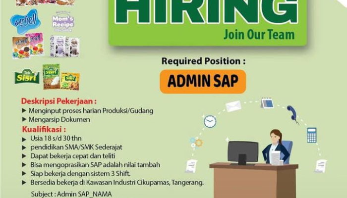 Loker Admin SAP PT Forisa Nusapersada di Kawasan Industri Cikupamas, Tangerang