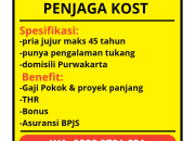 Lowongan Kerja Penjaga Kost di Purwakarta Terbaru 2025 (Gaji Pokok, THR, Bonus, & BPJS)