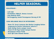 Peluang Karir Cepat! Lowongan Helper Seasonal Gudang Indomaret Group Jakarta 2 (SMA/K Semua Jurusan)
