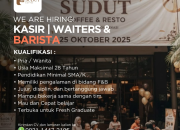 Peluang Kerja Lulusan SMA/SMK di Bekasi: Loker Barista & Waiters SUDUT COFFEE & RESTO