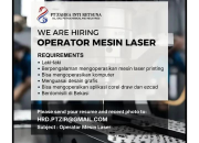 Lowongan Kerja Operator Mesin Laser PT Zahra Inti Retsuna Terbaru 2025