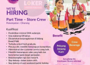 Lowongan Kerja Part Time Store Crew Re.juve Cikarang Terbaru 2025