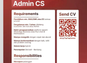 Info Loker Bandung SMA/K: Jadi Admin CS Hybrid di Stasis Derwati