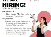 Lowongan Kerja Angelicious Dessert: Admin & Store Keeper 2026