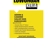 Lowongan Kerja Admin & Cashier Oculus Photo Galuh Mas Terbaru 2026