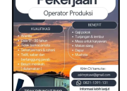 Lowongan Kerja Operator Produksi di PT Cawi Terbaru 2026