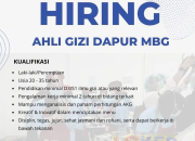 Lowongan Kerja Dapur MBG SMA/SMK: Dicari Ahli Gizi & Head Chef Profesional 2026