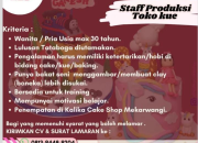 Lowongan Kerja Staff Produksi Kalika Cake Shop 2026: Peluang Karir Kreatif di Bidang Pastry