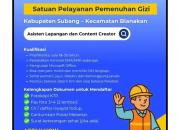 Lowongan Kerja Asisten Lapangan dan Content Creator Badan Gizi Nasional Subang 2026