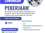Lowongan Kerja Admin di Sinergy Creative House Purwakarta Januari 2026