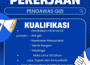 Lowongan Kerja Pengawas Gizi di SPPG Bungursari Januari 2026