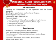 Lowongan Kerja Internal Audit Broiler Farm Terbaru 2026 – Penempatan Jawa Barat & Jawa Tengah