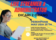 Lowongan Kerja Live Streamer & Administrator di Purwakarta – Bergabunglah Bersama Tim Kami!