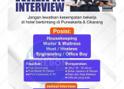Lowongan Kerja Hotel Bintang di Purwakarta & Cikarang: Walk In Interview PT Kinerja Unggul Berdikari