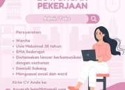 Lowongan Kerja Admin Toko Anugrah Baja Subang Terbaru 2026