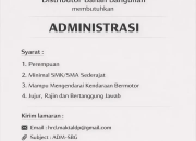 Lowongan Kerja Administrasi Distributor Bahan Bangunan Subang 2026