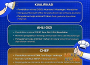 Lowongan Kerja Akunting, Ahli Gizi, dan Chef 2026, Minimal SMA/SMK