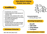 Lowongan Kerja Sales Motoris Susu Jahe Subang – Pradipta Adhi Cipta 2026