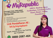 Lowongan Kerja Account Executive MyRepublic Jawa Barat: Bandung, Purwakarta, Subang & Sekitarnya