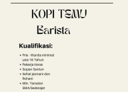 Lowongan Kerja Barista Kopi Temu Pamanukan, Subang 2026