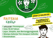 Lowongan Kerja Crew Outlet Teh Jasmin 2026: Minimal SMA/SMK