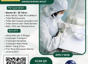 Loker Purwakarta Terbaru 2026: Program Permagangan Operator Produksi Sarang Burung Walet