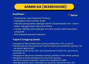 Lowongan Kerja Admin GA Warehouse di PT Mulia Teknik Toolsindo Terbaru 2026