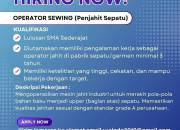 Lowongan Kerja Operator Sewing YC TEC Pabrik Sepatu Purwakarta Terbaru 2026