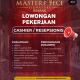Lowongan Kerja Cashier, Waiter, & Housekeeping Masterpiece Signature Buaran Terbaru 2026