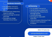 Lowongan Kerja Staf & Koordinator Marketing di BPR BBK Penempatan Purwakarta, Subang, Bandung, Cimahi, Sukabumi, dan Garut