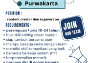 Lowongan Kerja Content Creator dan AI Generator di Purwakarta Terbaru 2026