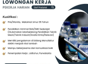 Lowongan Kerja Staf Produksi Jatiluhur Purwakarta (Pekerja Harian) 2026
