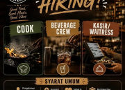 Lowongan Kerja Cook, Beverage Crew, & Waitress Kedai Juanda 105 Terbaru 2026: Buka 3 Posisi Kuliner