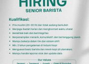 Lowongan Kerja Senior Barista di Salbeans Park Purwakarta Terbaru 2026